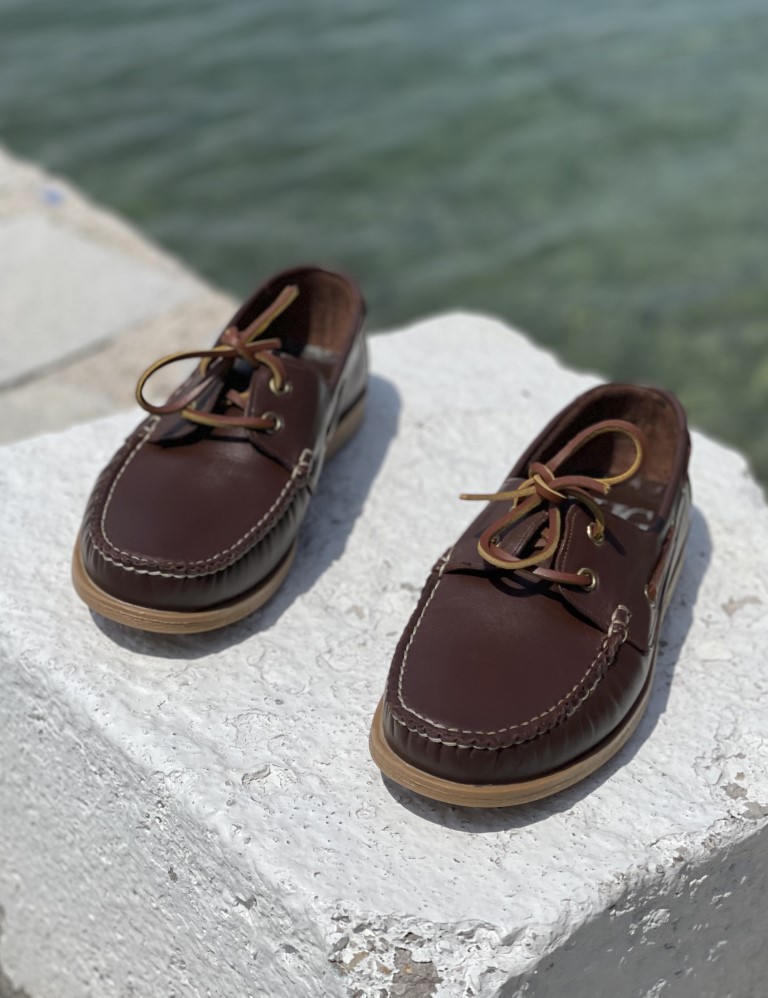 Ανδρικά καφέ δερμάτινα Boat παπούτσια HG175540 φωτογραφία